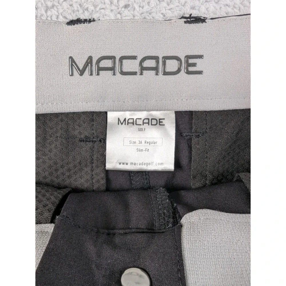 Macade‎ Golf Slim Fit Trousers Mens 36 (30) Regular Black Zippered Ankle Cuffs